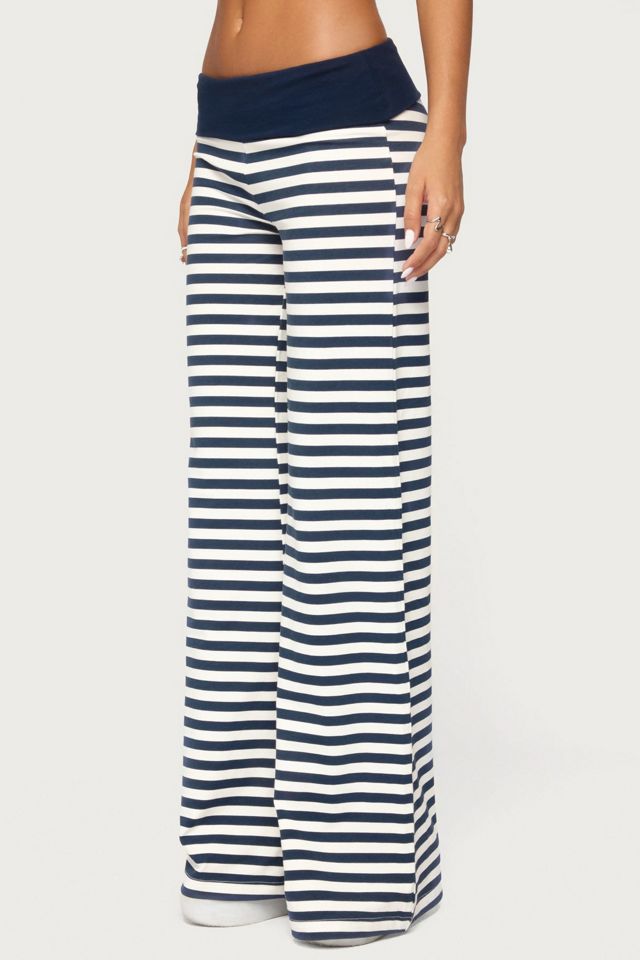 Edikted Fina Contrast Foldover Striped Pants #2