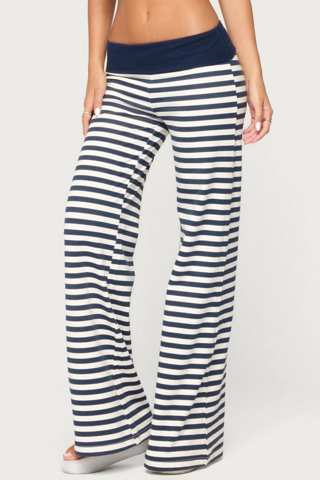 Edikted Fina Contrast Foldover Striped Pants #3