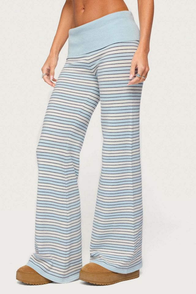 Edikted Jadie Foldover Striped Knit Pants #2