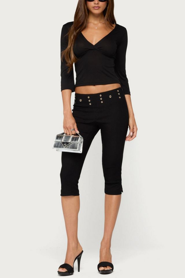 Edikted Meeva Grommet Capri Pants #1