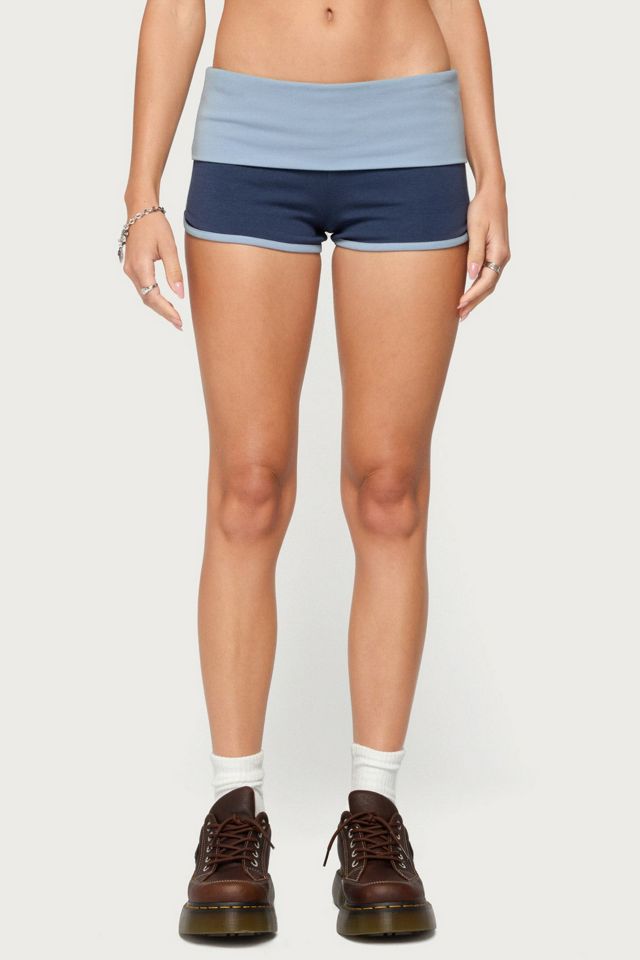 Edikted Zeala Contrast Foldover Shorts #1