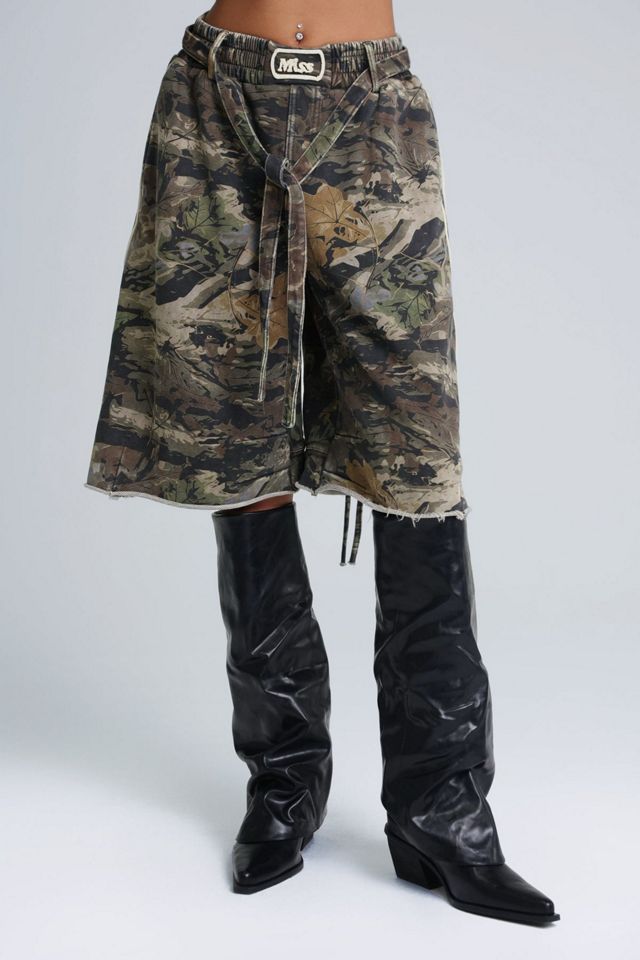 Miss Me Manhunt Camo Baggy Sweat Short #1