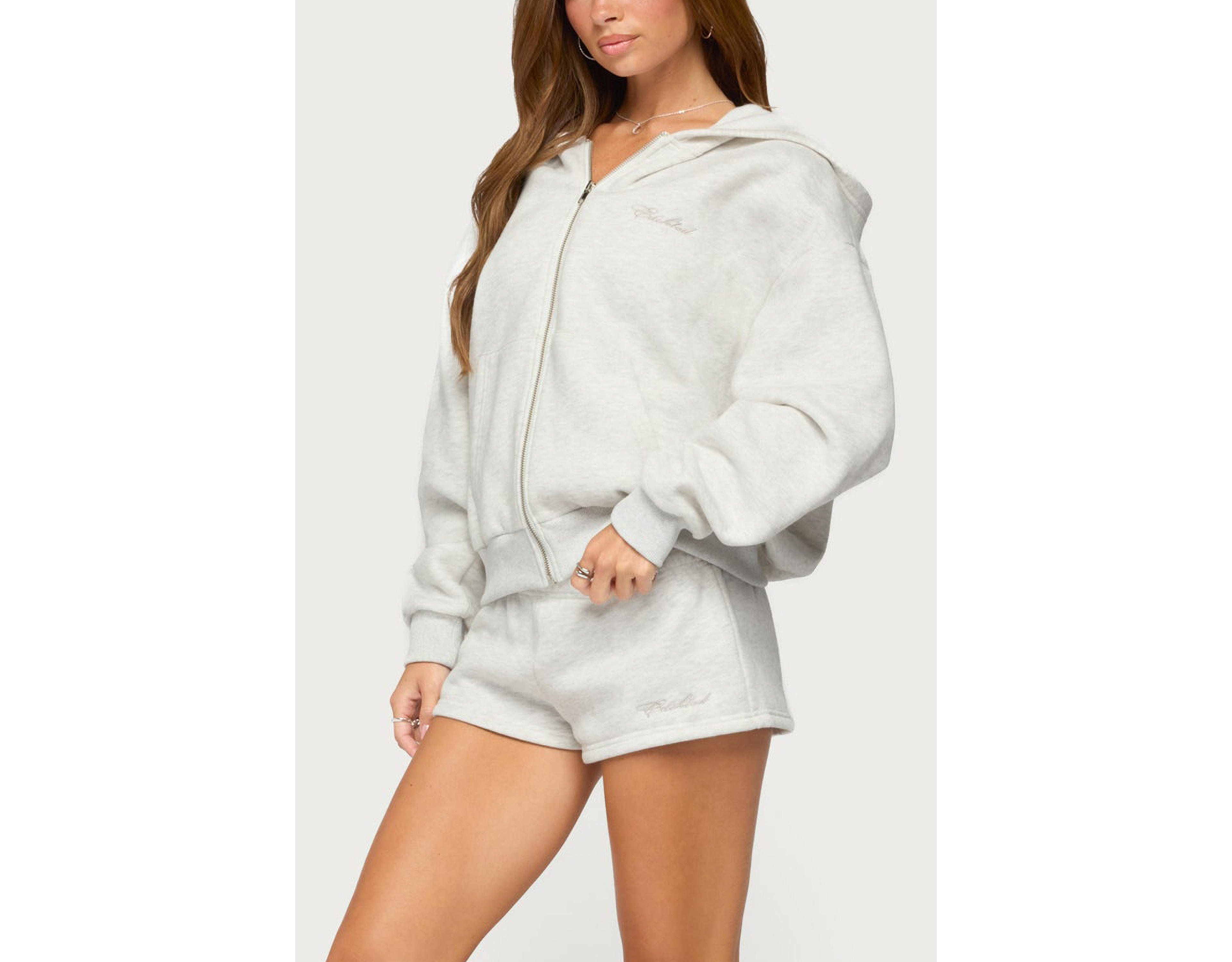 Edikted Basic Girl Zip Up Hoodie