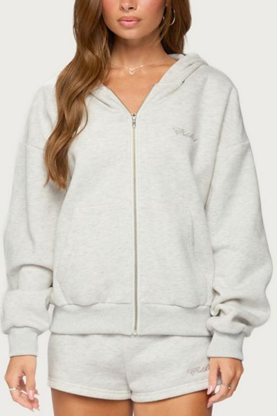 Edikted Basic Girl Zip Up Hoodie