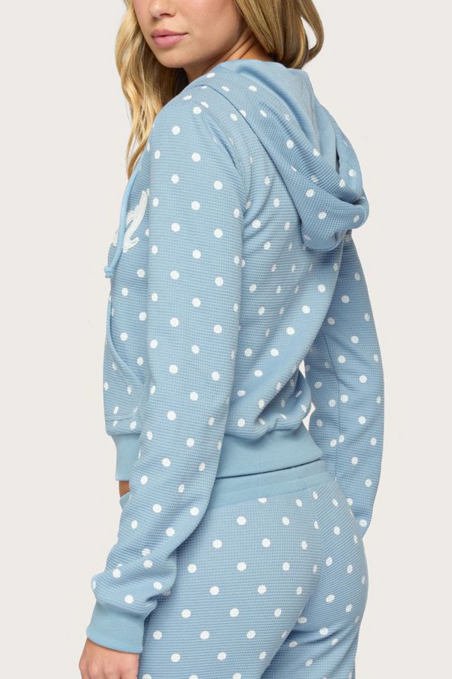 Edikted Dilly Polka Dot Waffle Hoodie #4