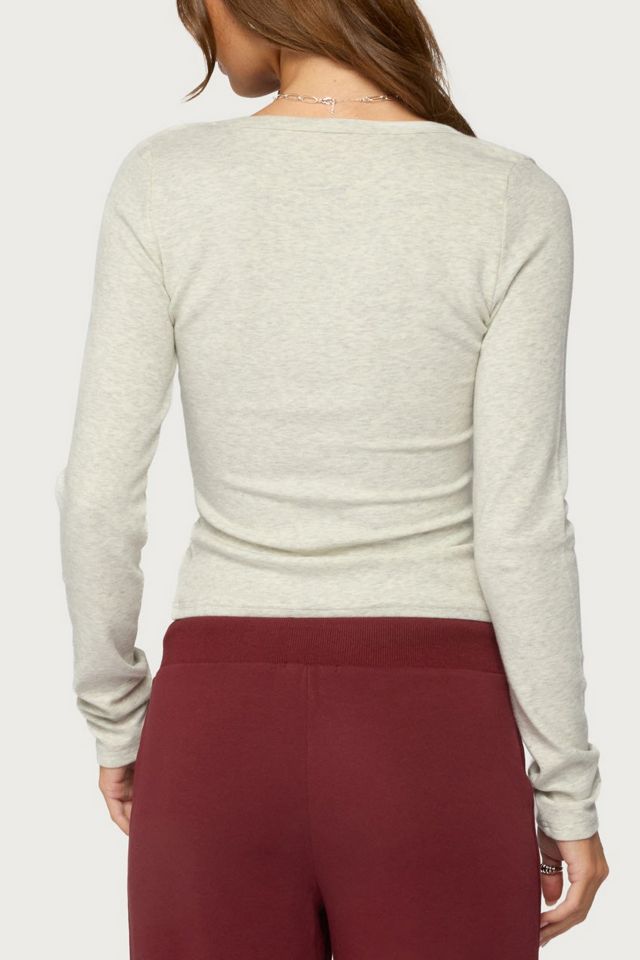 Edikted Doron V Neck Long Sleeve Top #4