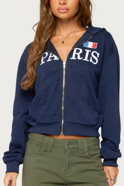 Edikted Paris Zip Up Hoodie