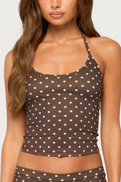 Edikted Lisah Polka Dot Halter Top