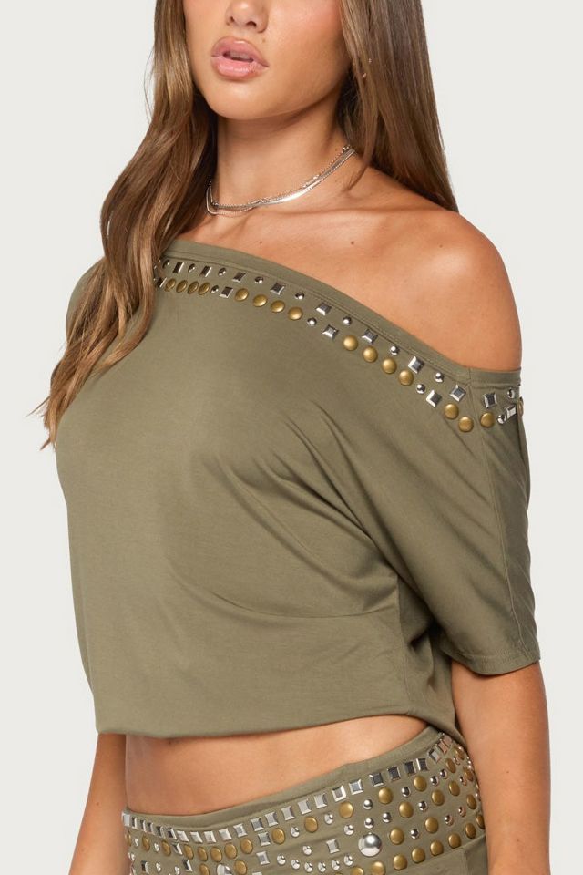 Edikted Feeva Backless Studded Off Shoulder Top #2