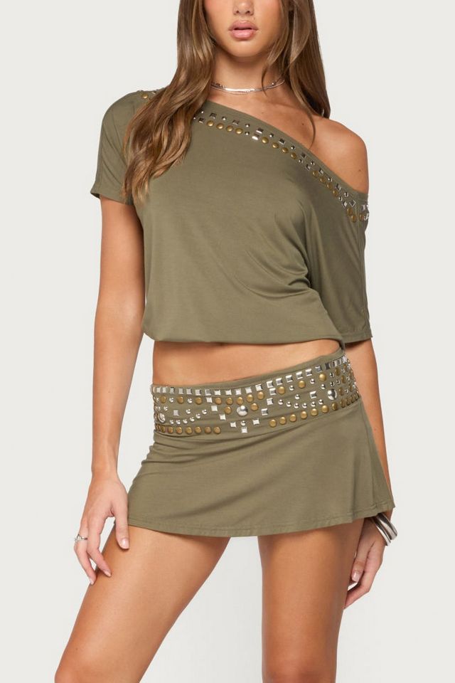 Edikted Feeva Backless Studded Off Shoulder Top #3