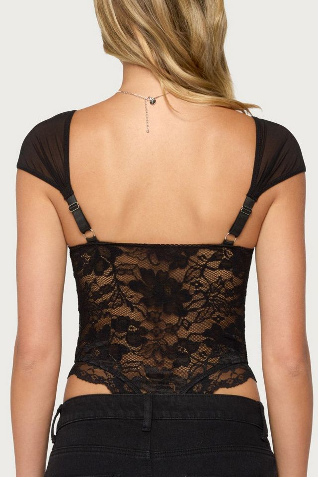 Edikted Gasha Lace Cupped Bodysuit #4