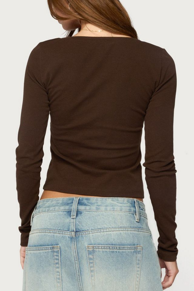 Edikted Saela Lacey Long Sleeve Top #4