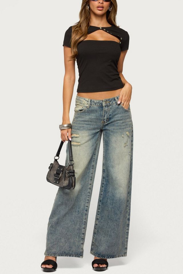 Edikted Mania Cut Out Button Top #1