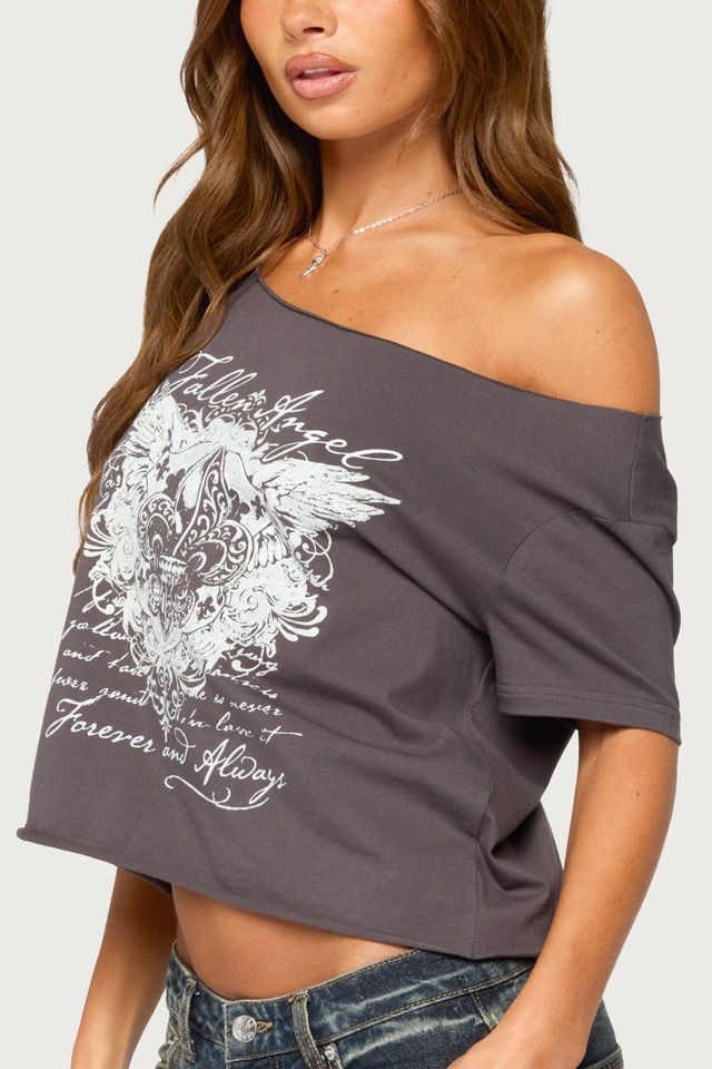 Edikted Fallen Angel Off Shoulder T Shirt #2