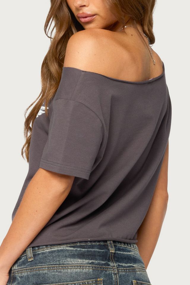 Edikted Fallen Angel Off Shoulder T Shirt #4