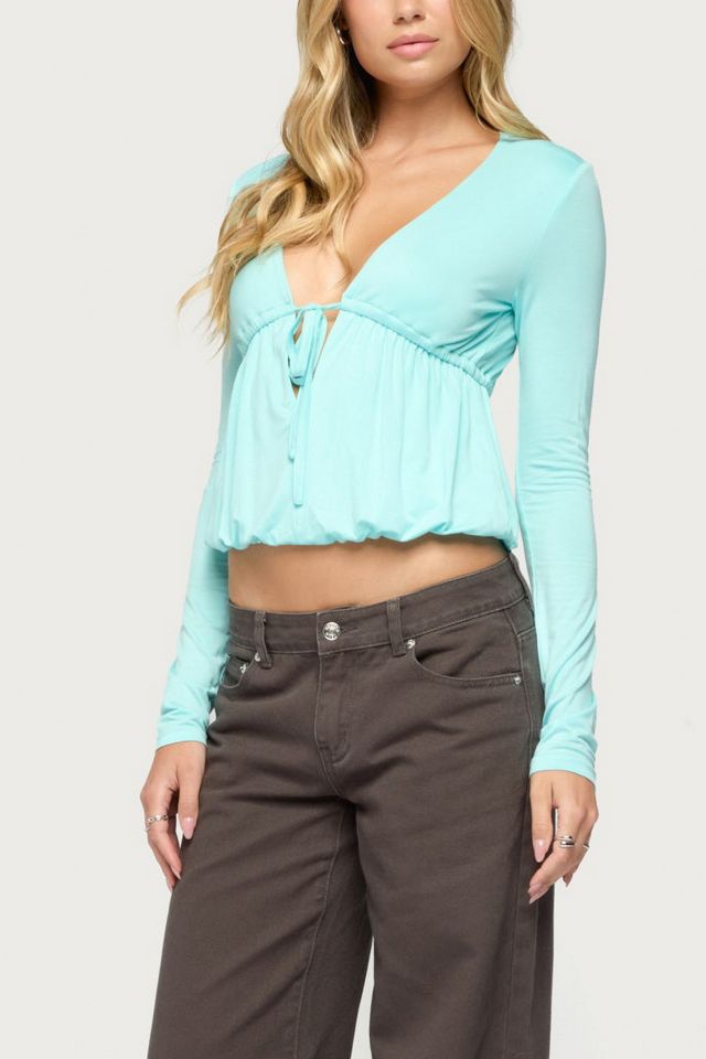 Edikted Gelia Long Sleeve Babydoll Top #3