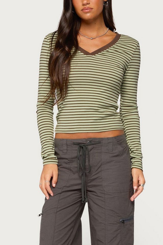 Edikted Yania Striped Long Sleeve Top #3