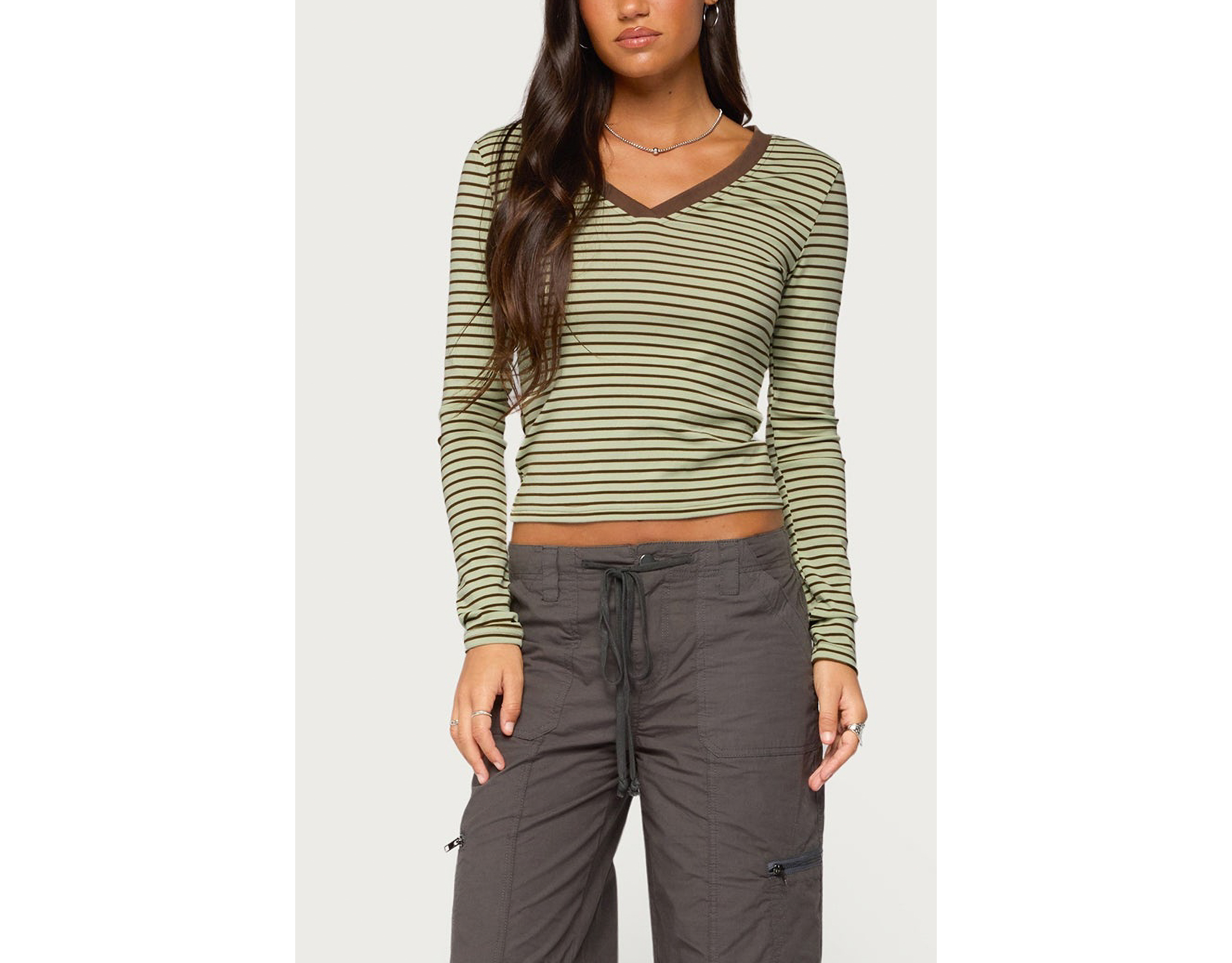 Edikted Yania Striped Long Sleeve Top