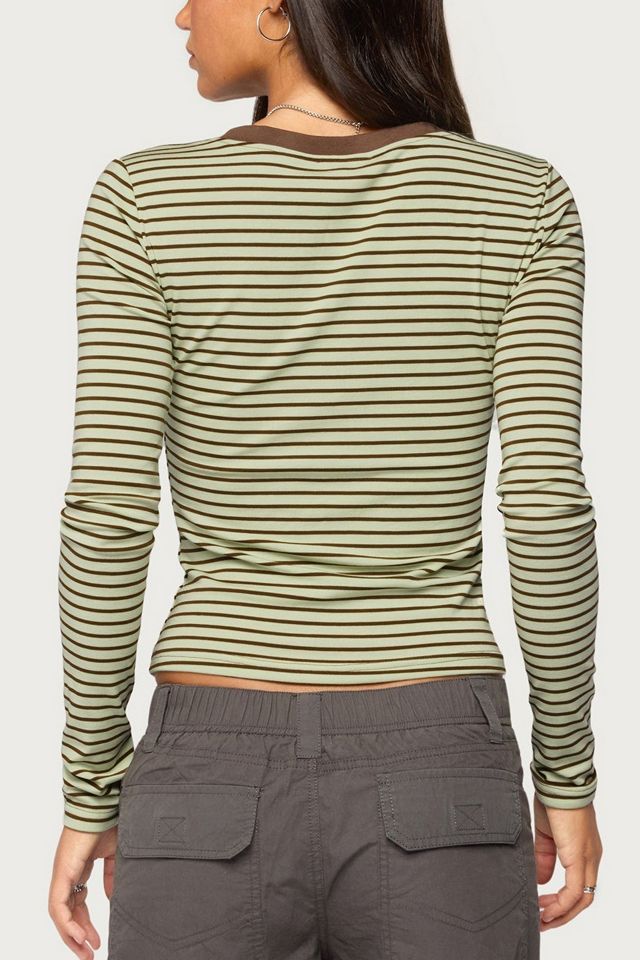 Edikted Yania Striped Long Sleeve Top #4