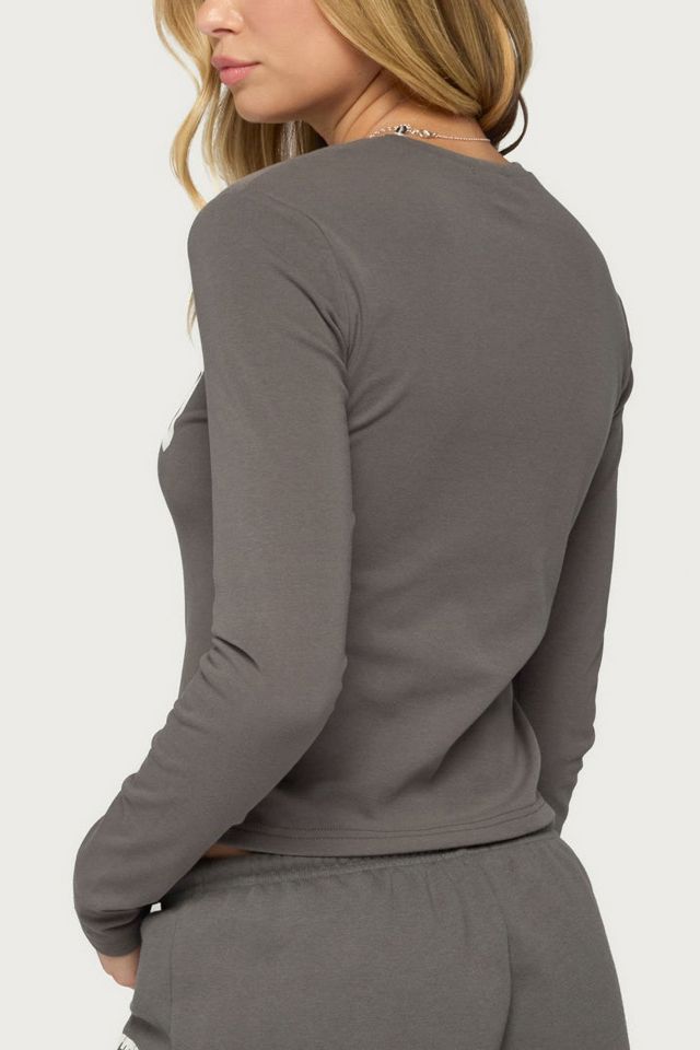 Edikted Sporty Babe Long Sleeve T Shirt #4