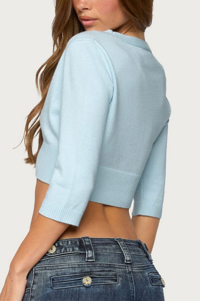 Edikted Sanda Three-Quarter Sleeve Crop Top #4