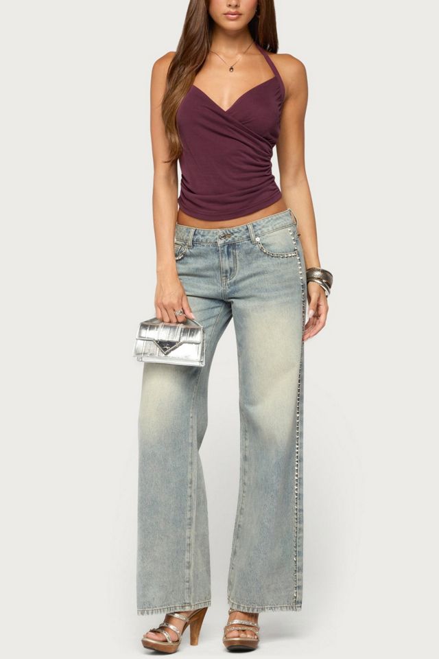 Edikted Taile Ruched Wrap Halter Top #1