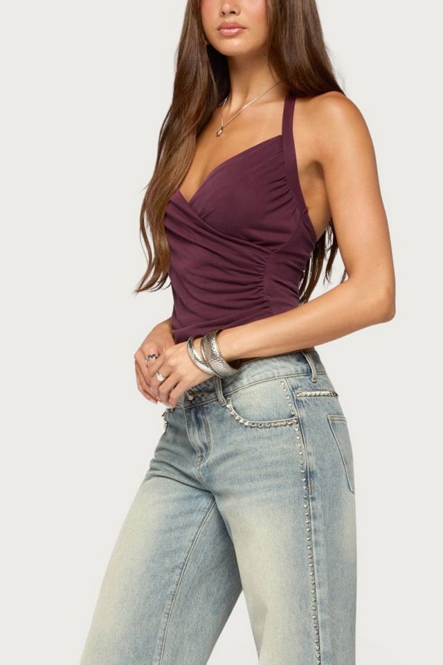 Edikted Taile Ruched Wrap Halter Top #3