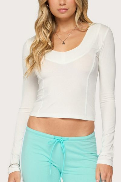Edikted Sali Long Sleeve V Neck Top