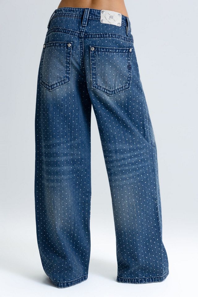 Miss Me Madonna Rhinestone Baggy Wide Leg Jeans #1