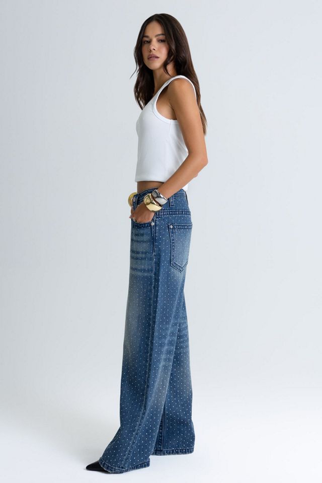Miss Me Madonna Rhinestone Baggy Wide Leg Jeans #3