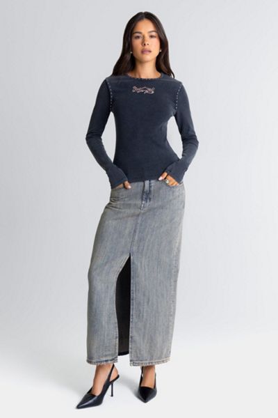Miss Me Desiree Denim Maxi Skirt