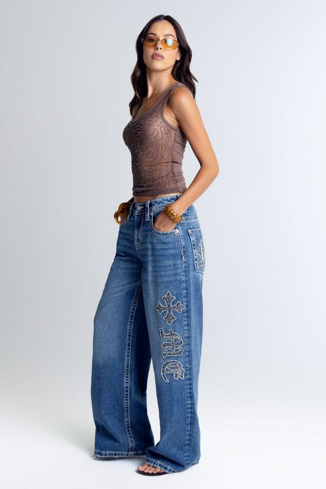 Miss Me Azalea Embroidered Baggy Wide Leg Jeans #2