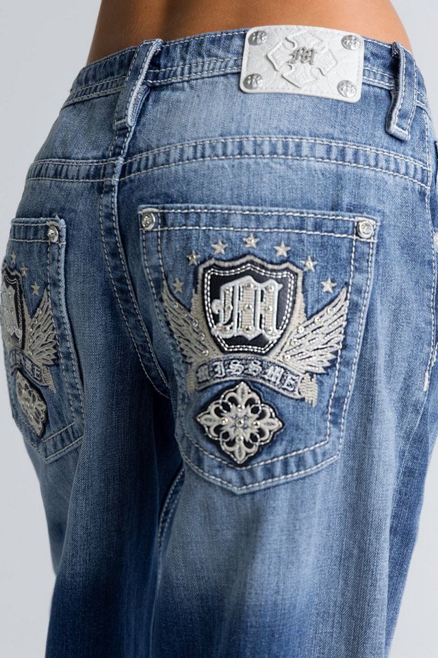 Miss Me Helena Appliqué Baggy Wide Leg Jean #1