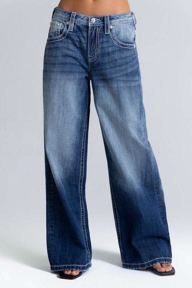 Miss Me Helena Appliqué Baggy Wide Leg Jean #3