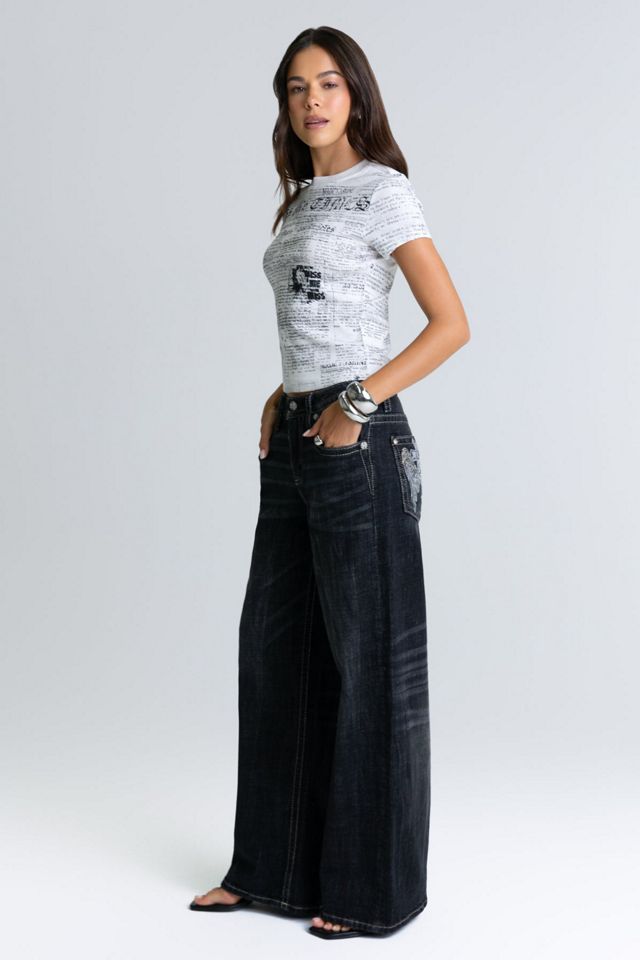 Miss Me Covet Embellished Baggy Wide Leg Jeans #3