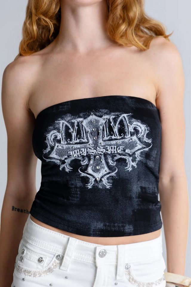 Miss Me Hex Graphic Tube Top #3