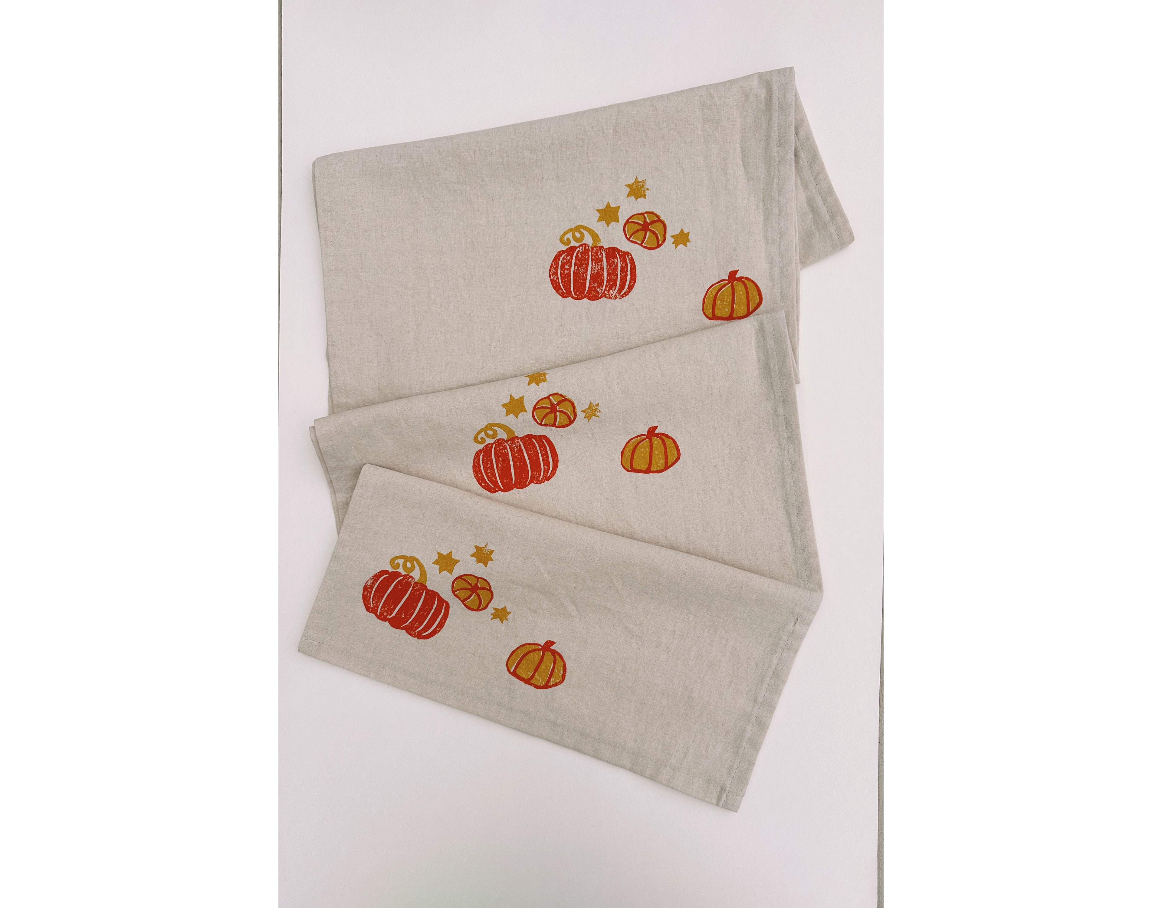 Julie Peach Block Printed Fairytale Pumpkins Runner