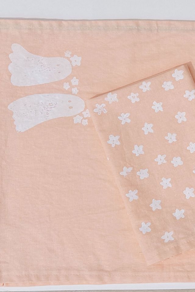 Julie Peach Block Printed Ghosts Runner #2
