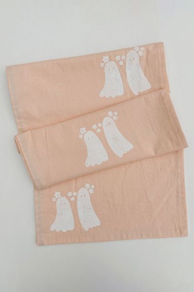 Julie Peach Block Printed Ghosts Runner
