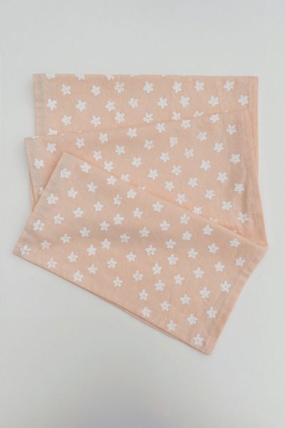 Julie Peach Block Printed Mini Floral Runner