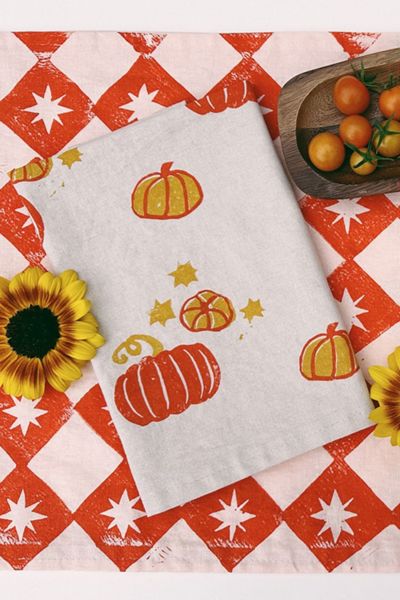 Julie Peach Block Printed Fairytale Pumpkin Napkins