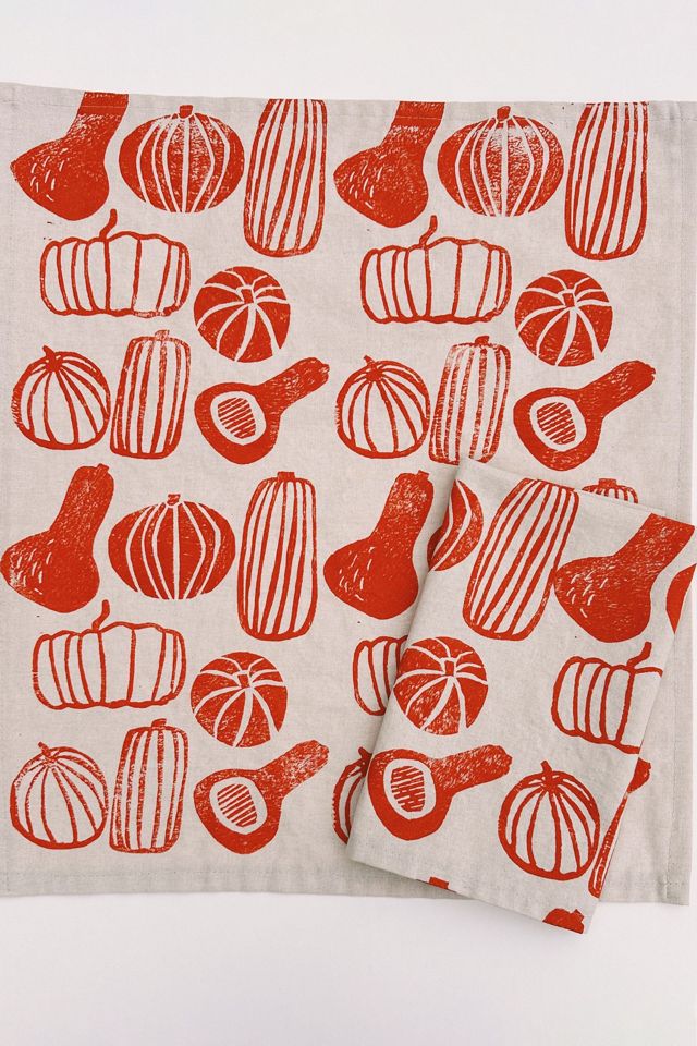 Julie Peach Block Printed Gourds Napkins #3