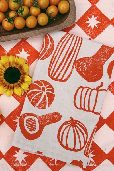 Julie Peach Block Printed Gourds Napkins