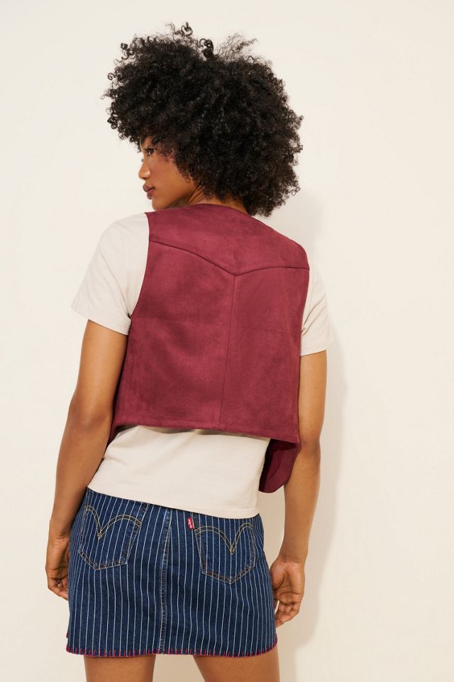 4SI3NNA Vegan Suede Fringe Vest #1