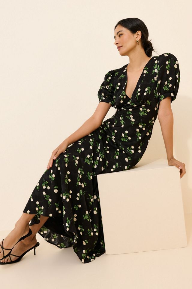 Lulu's Milan Puff Sleeve Maxi Dress #3