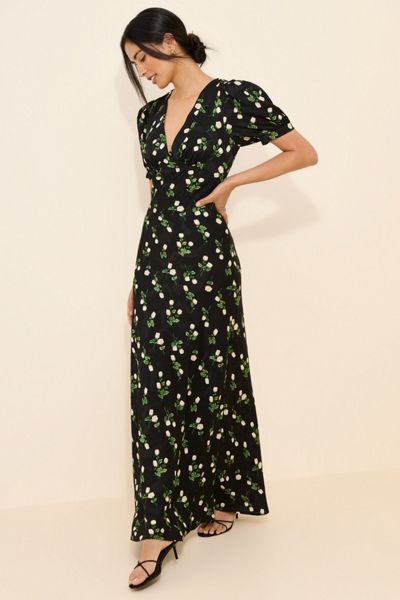 Lulu's Milan Puff Sleeve Maxi Dress