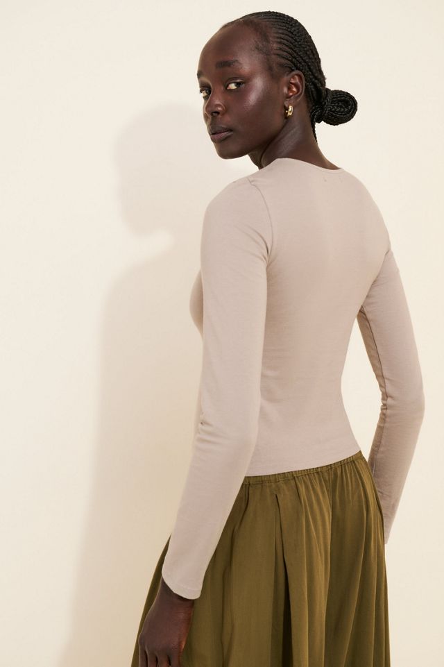 Motel Jenji Long Sleeve Pearl Button Top #1