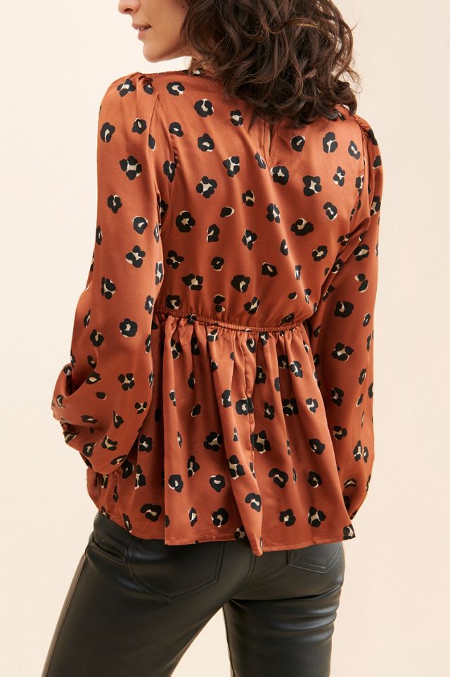 Dress Forum Cheetah Babydoll Smocked Top #1