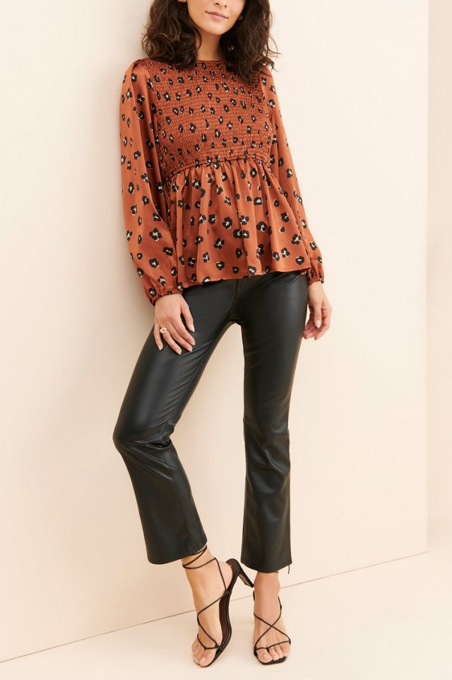 Dress Forum Cheetah Babydoll Smocked Top #3
