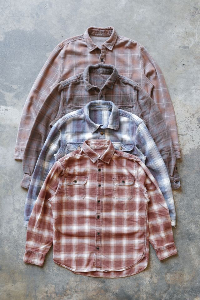 Vintage Bleach Washed Heavy Flannel #2